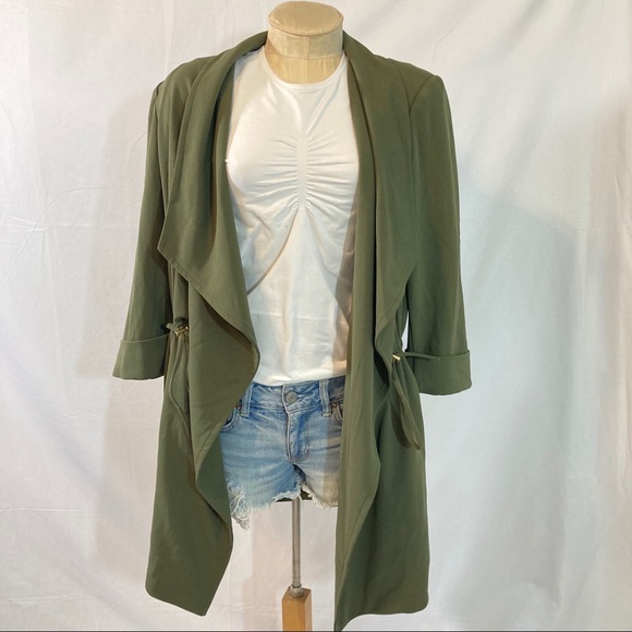 Anne Klein open long cardigan olive NWT - Picture 3 of 8